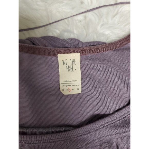 Free People We The Free Womens Purple Love Valley Ribbed Long Sleeve Top Size S - Picture 8 of 8